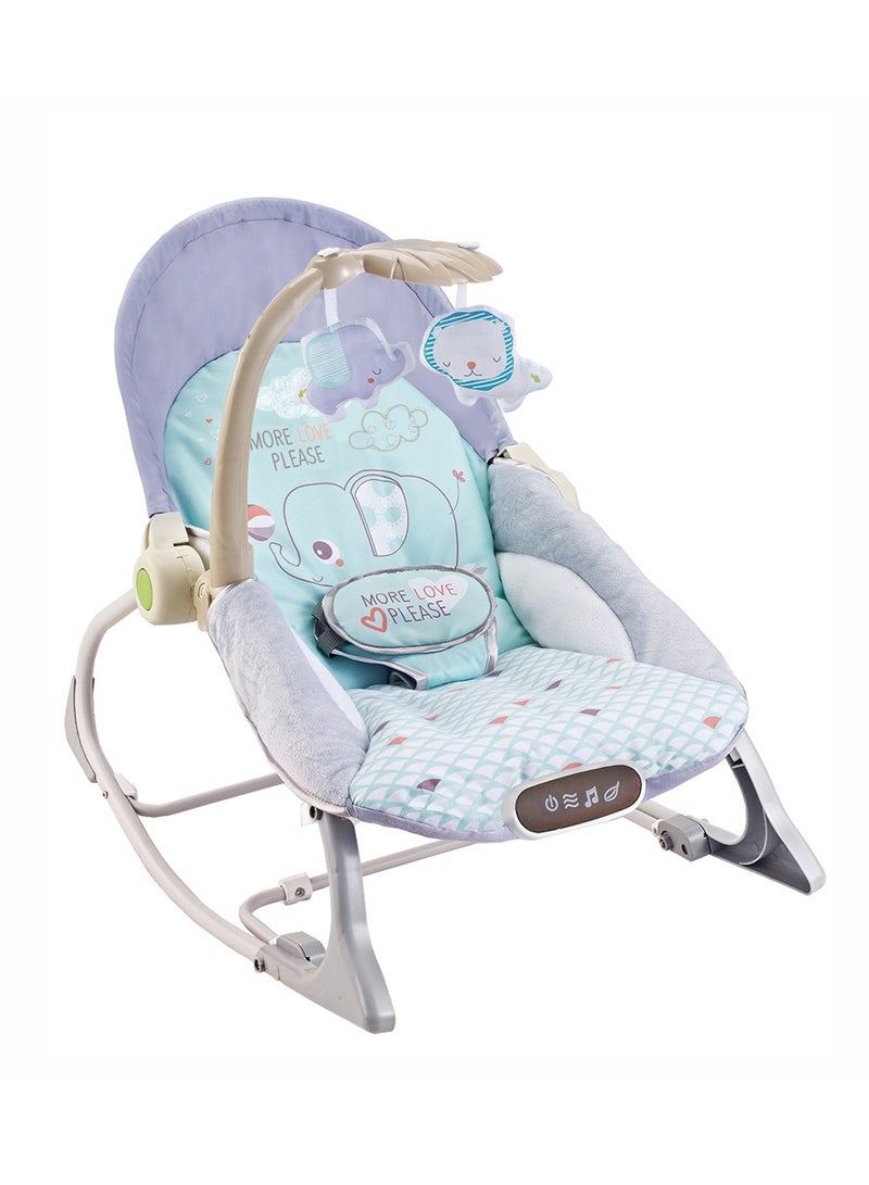 Factory Price Destiny Infant Bouncer With Soothing Music,  Calm Vibrations and Removable Toys - Blue - Image 1