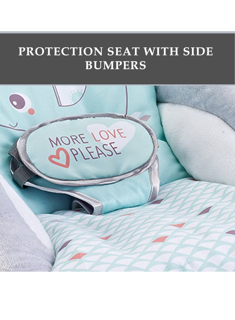 Factory Price Destiny Infant Bouncer With Soothing Music,  Calm Vibrations and Removable Toys - Blue - Image 4