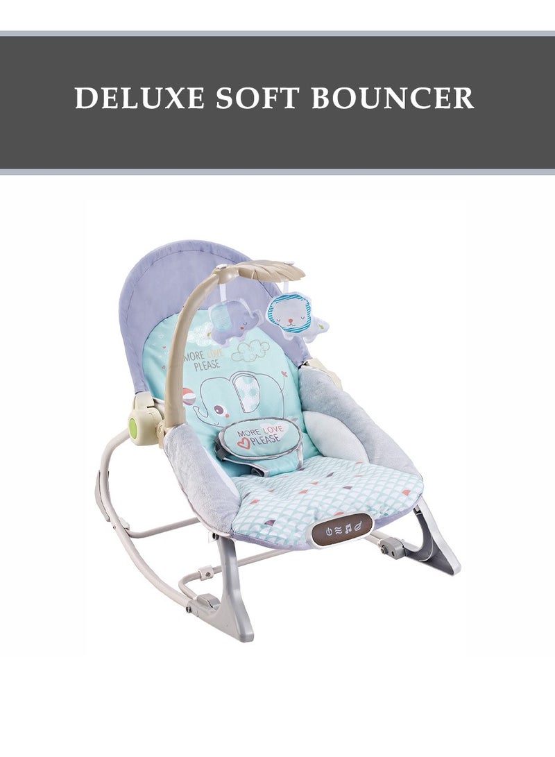 Factory Price Destiny Infant Bouncer With Soothing Music,  Calm Vibrations and Removable Toys - Blue - Image 2