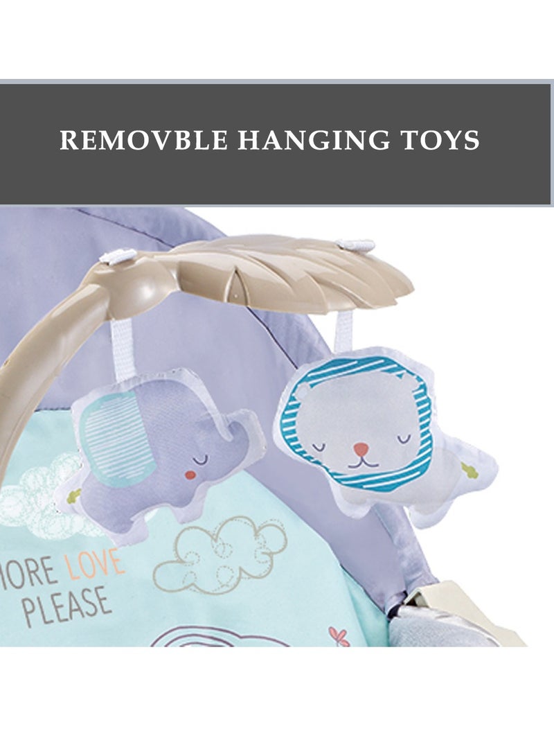 Factory Price Destiny Infant Bouncer With Soothing Music,  Calm Vibrations and Removable Toys - Blue - Image 3