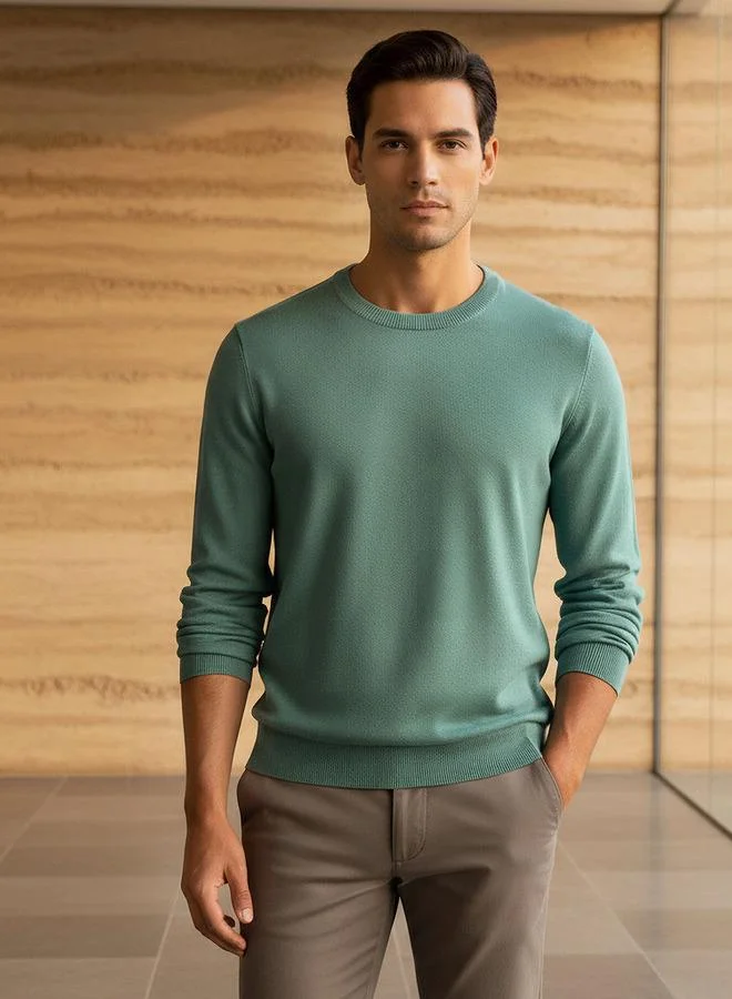 Splash FAV Men Crew Neck Textured Sweater