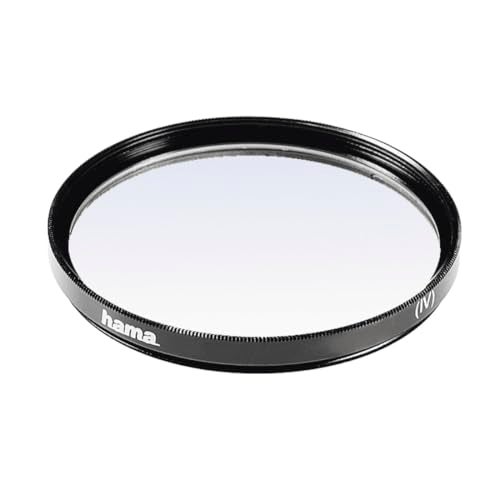 HAMA UV Filter, Double Coated UV Filter, Optical Glass Filter for DSLR Camera Lens, Front Thread, Mount Thickness - 3.4mm, Filter Thread - 58mm, Neutral Colour, Metal Mount - Black - Image 1