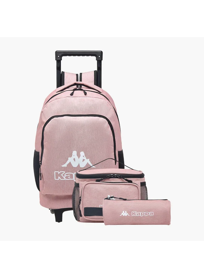 Kappa Girls Logo Print 3-Piece Trolley School Backpack Set - 45x20x30 cm