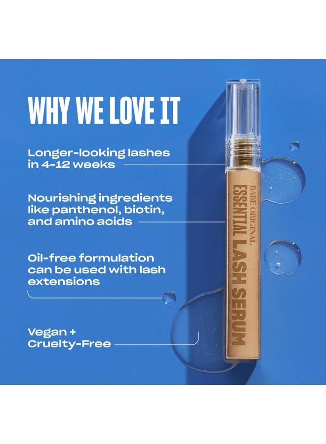 BABE ORIGINAL سيروم رموش بيبي الأصلي - رموش أكثر كثافة وطولاً، سيروم تعزيز الرموش، للرموش الطبيعية وامتدادات الرموش، 1 مل، إمدادات البداية - Image 3