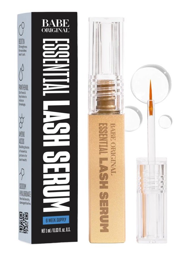 BABE ORIGINAL سيروم رموش بيبي الأصلي - رموش أكثر كثافة وطولاً، سيروم تعزيز الرموش، للرموش الطبيعية وامتدادات الرموش، 1 مل، إمدادات البداية - Image 1