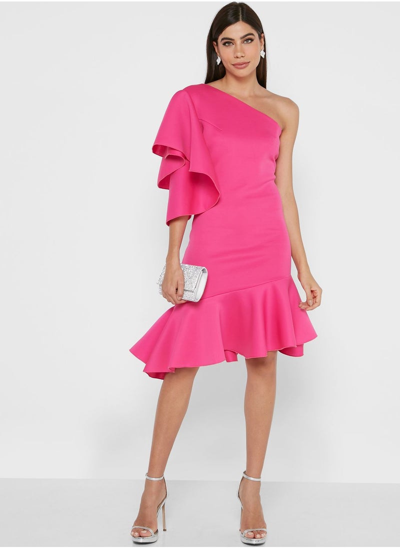 Ella Limited Edition - One Shoulder Frill Trim Dress - Image 1
