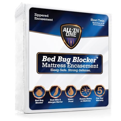 Bed Bug Blocker All-in-One Mattress Protector, Zippered Encasement, Water & Stain Resistant, Triple Seal Protection, RV Short Twin, White - Image 1