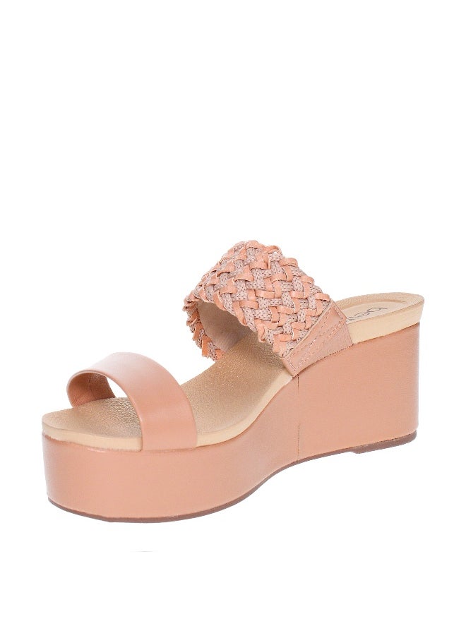 Beira Rio Beira Rio Ladies Wedge Sandals Nude | Made In Brazil  - Image 2