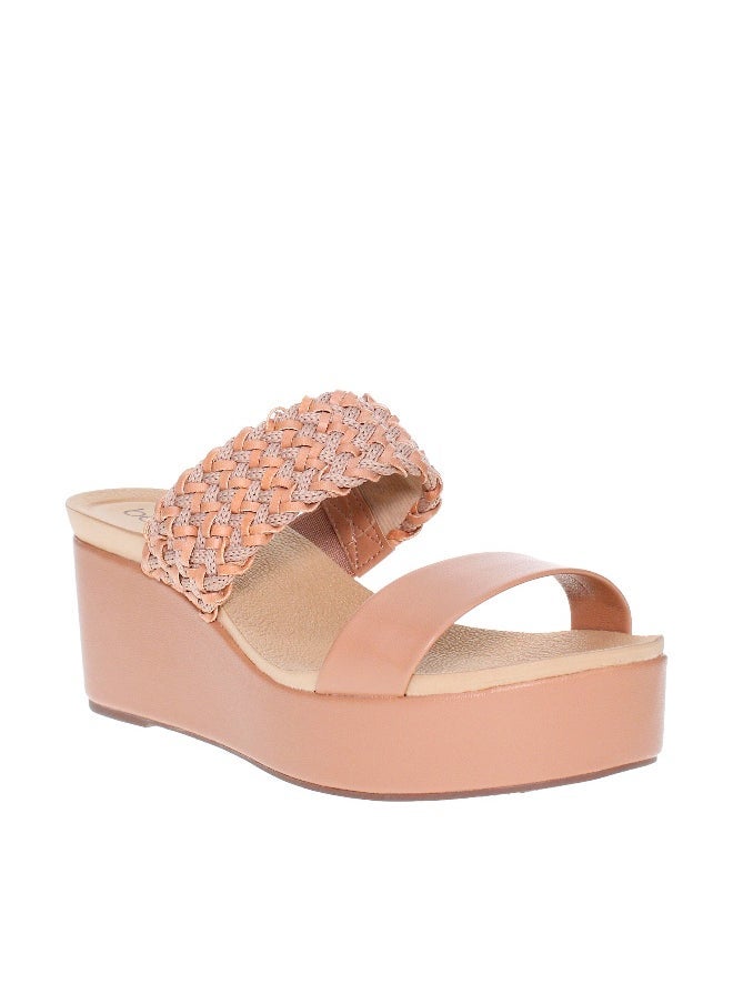 Beira Rio Beira Rio Ladies Wedge Sandals Nude | Made In Brazil  - Image 1