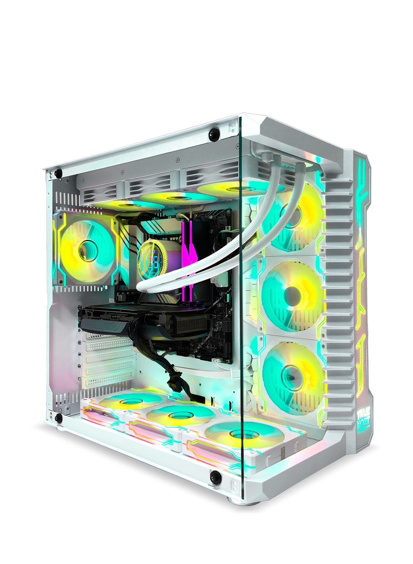 White Gaming PC, Intel Core Ultra 7-265K Processor,20-Cores & 20-Threads, 5.5 GHz Max Turbo Frequency, 32GB Ram, 2TB NVMe M.2 SSD, GeForce RTX 5070 12GB Graphics Card, WiFi/BT Ready, Win11 Pro, RGB Gaming Case White