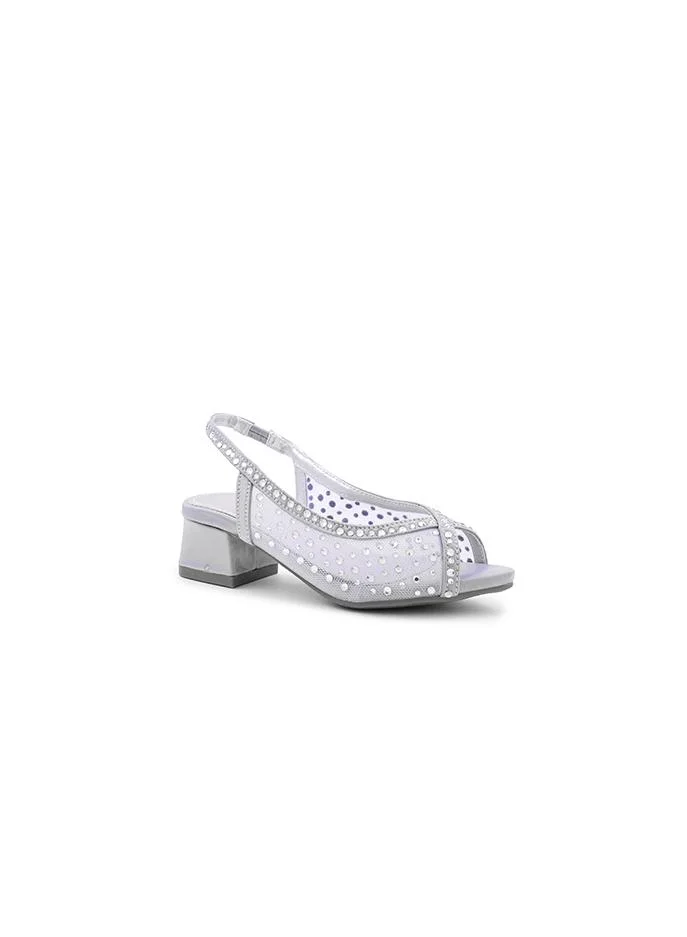 أيقون Girls' sandal adorned with sparkling crystal accents.