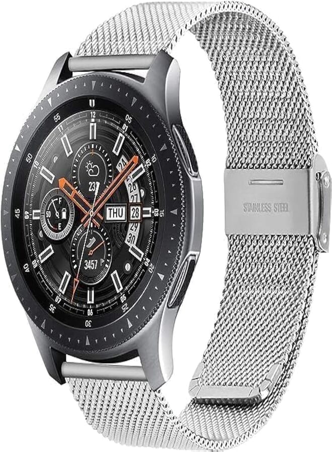 Next Next store Compatible with Gear S3 Classic SM-R760 / S3 Frontier SM-R770 Smartwatch Replacement Stainless Steel Metal Watch Band 22mm for Men Women