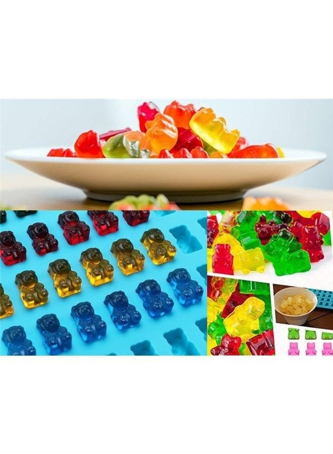 50-Cavity Bear Silicone Mold for Gummy Candy, Chocolate & Jelly – Flexible Food Grade Non-Stick Silicone Mold for Gummy Bears, Chocolate, Ice Cubes, Candy, Soap, Wax Melts, Mini Desserts & Baking, Freezer, Oven & Dishwasher Safe, Multi-Color - Image 3