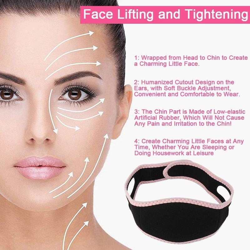 klarako Face Slimming Cheek Belt, Bandage Belt Mask Face-Lift Double Chin Skin Strap, Jaw Support Facial Lifting Strap Belt for V Face Line Slim - Image 4