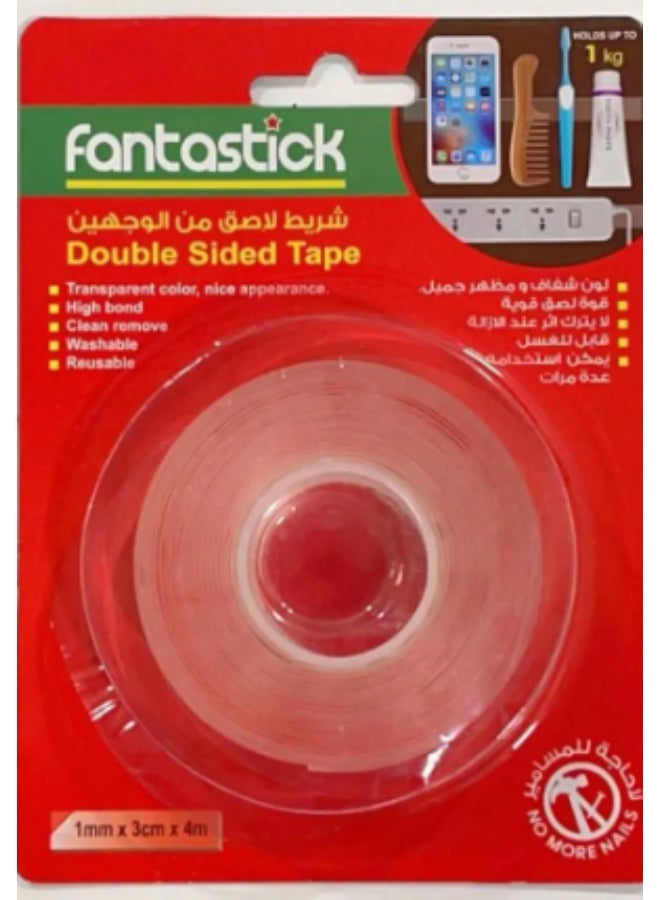 DOUBLE SIDED TAPE TRANSPARENT (1MM×3CM×4METERS)