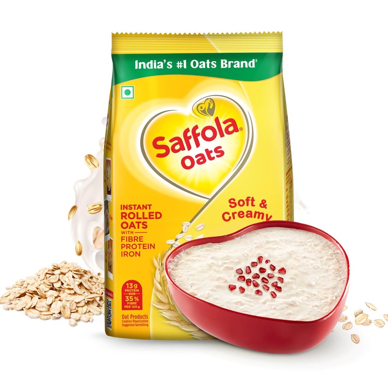 Saffola Oats 1kg Instant Rolled Soft & Creamy Power of Protein, Iron & Fibre Nutritious grain - Image 1