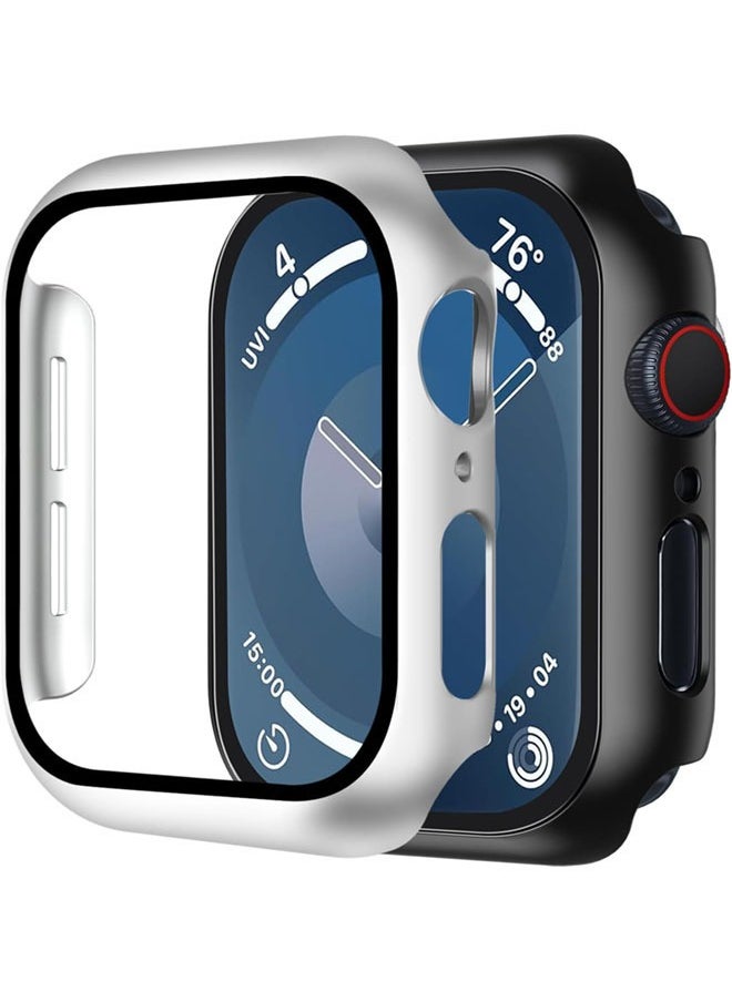 SJet Apple Watch Series 10 46mm case with Tempered Film Screen Protector, Full Protective Hard PC Bumper Touch Sensitive HD Screen Cover(46mm,Sliver)  - Image 1