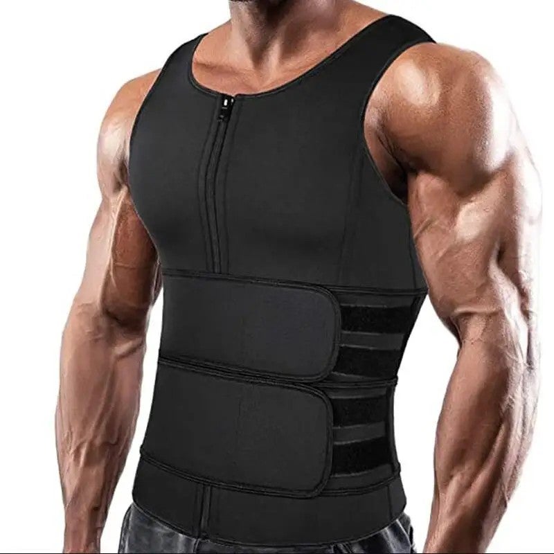 Bluejw Sauna Suit Waist Trainer for Men - Sweat Vest Workout with Adjustable Double Waist Trimmer Belt - Image 3