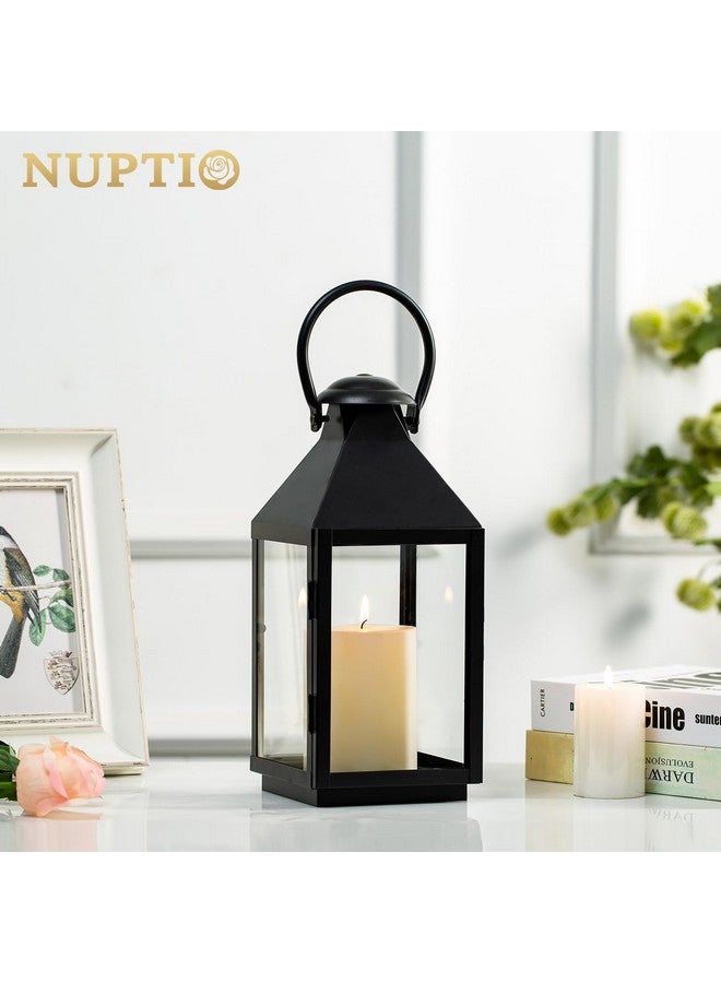NUPTIO فوانيس ديكورية من Nuptio، فانوس حديقة، حامل شموع معدني معلق ريفي بطول 10.2 بوصة، فانوس شموع داخلي وخارجي، حامل شموع كبير لحفلات الزفاف وديكور الفناء - Image 2
