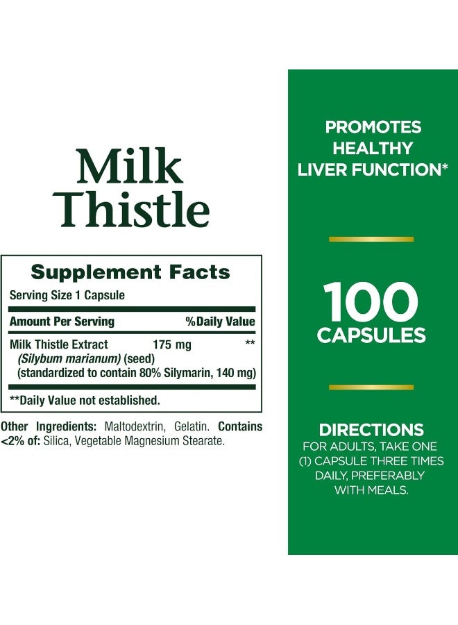 NATURE'S BOUNTY حبوب حليب الشوك من ناتشرز باونتي ومكمل صحي عشبي، يدعم صحة الكبد، 175 ملغ، 100 كبسولة لينة - Image 2