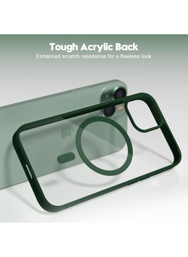 أكاليكس جراب مغناطيسي شفاف لهاتف iPhone 15، متوافق مع MagSafe، غطاء فاخر مطلي، جراب هاتف شفاف ناعم مقاوم للصدمات من مادة TPU، (أخضر) - Image 2