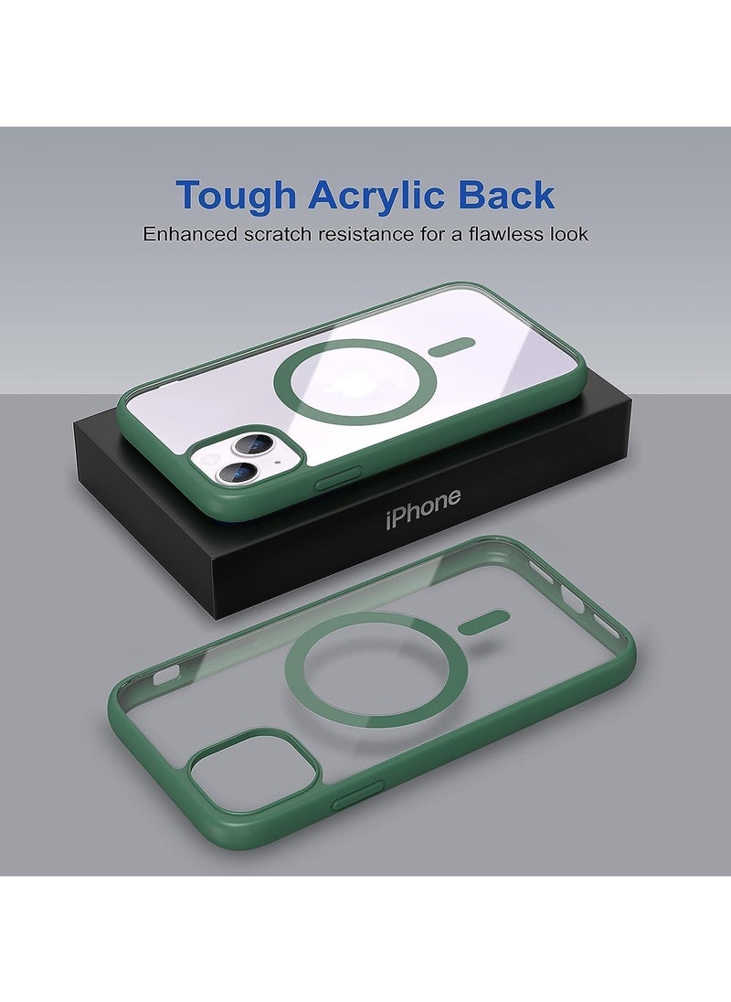 Denx - Clear Magnetic Case for iPhone 15, Compatible with MagSafe, Plating Luxury Cover, Clear Soft TPU Shockproof Protective Phone Case, (Green) - Image 1