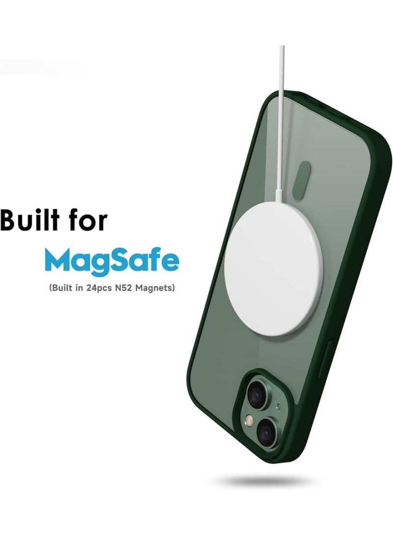 أكاليكس جراب مغناطيسي شفاف لهاتف iPhone 15، متوافق مع MagSafe، غطاء فاخر مطلي، جراب هاتف شفاف ناعم مقاوم للصدمات من مادة TPU، (أخضر) - Image 4
