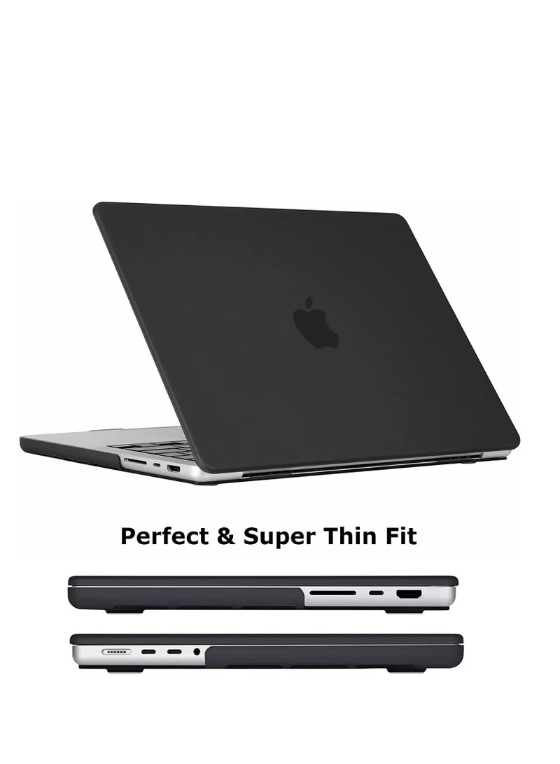 Hard Case Compatible for MacBook Pro 14 inch 2024 2023 2022 2021 Release M4 A3112 A3185 A3401 M3 A2992 A2918 M2 A2779 A2442 M1 Pro M1 Max Chip, Plastic Hard Shell Case, Black - Image 2