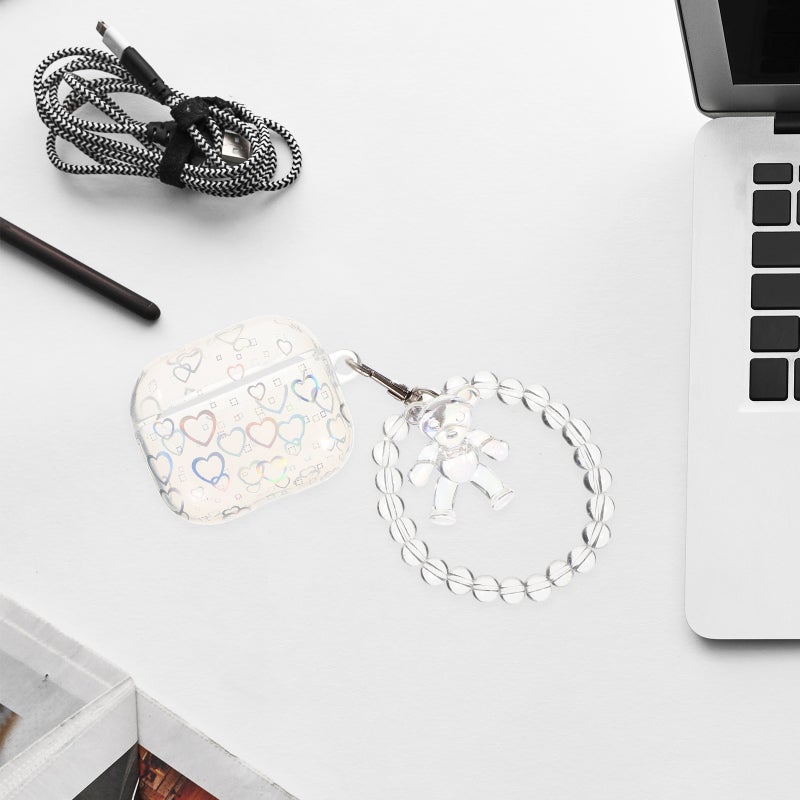 2pcs Decorative Heart Pattern Earphone Shell Compatible for Airpods 3 - Image 3