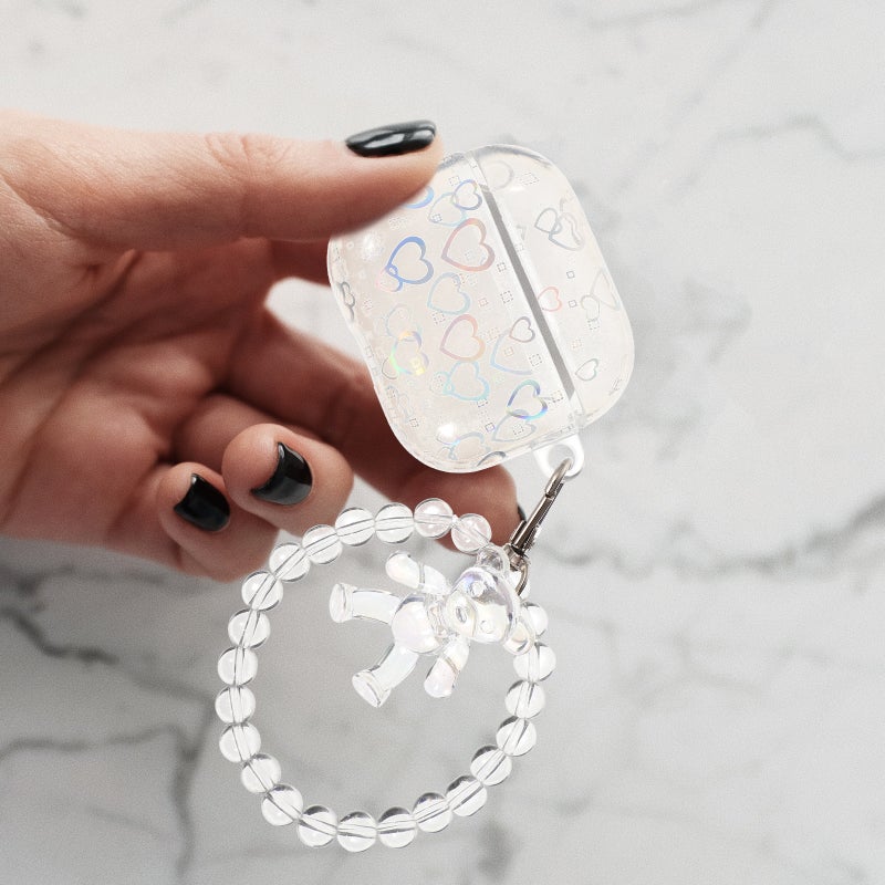 2pcs Decorative Heart Pattern Earphone Shell Compatible for Airpods 3 - Image 2