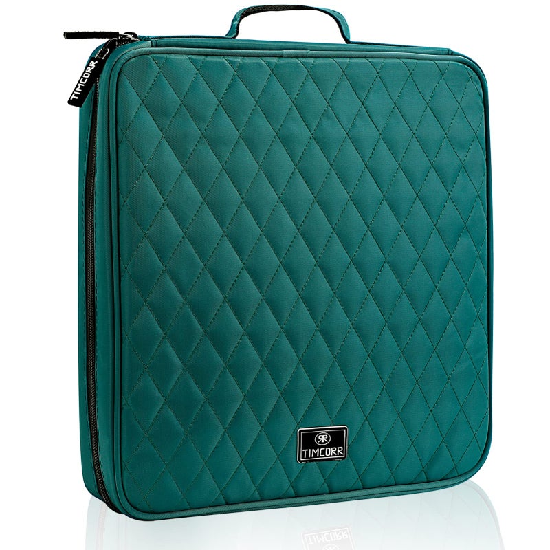 TIMCORR CD Case DVD Holder Storage: 160 Capacity DVD Cases Organizer Portable Wallet Storage - CD Plastic Protective Carrying Binder for Home Travel (Green) - Image 1