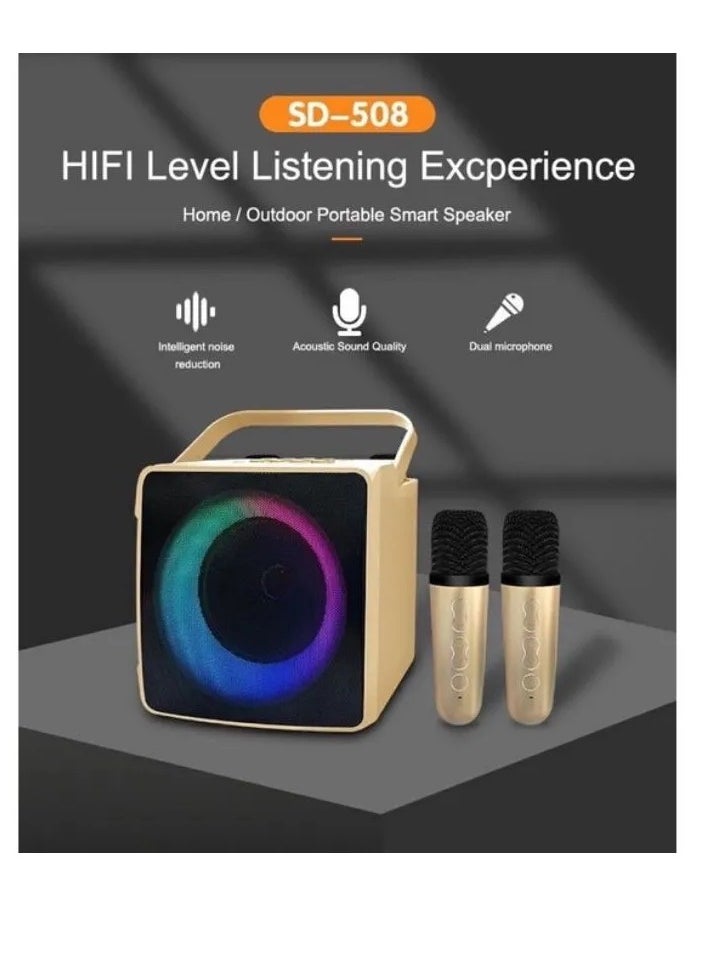 SDRD SDRD SD-508 Home KTV Outdoor Portable Bluetooth Speaker with Dual Wireless Microphones  - Image 2