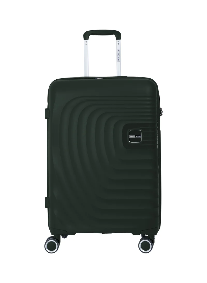 PARAJOHN 3 Piece with Trolley Set with Lightweight Polypropylene Shell 8 Spinner Wheels for Travel Dark Green