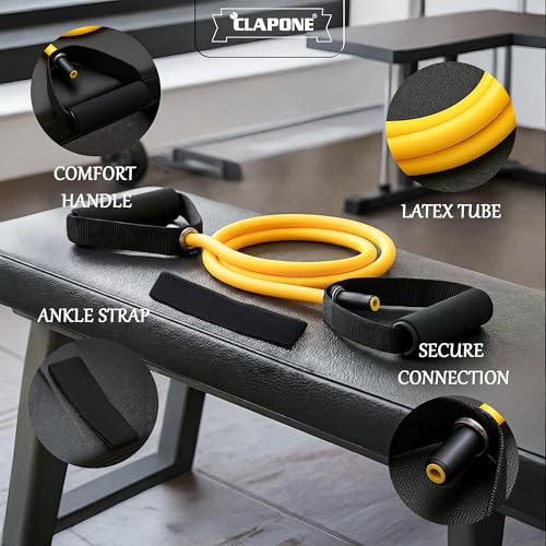CLAPONE 1 Pcs Resistance Tube with Foam Handles, Door Anchor for Exercise & Stretching, Suitable in Home & Gym Workout for Men & Women Toning Tube Kit with Foam Handles (Multicolor, Toning Tube) - Image 4