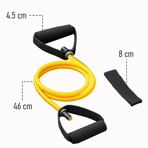 CLAPONE 1 Pcs Resistance Tube with Foam Handles, Door Anchor for Exercise & Stretching, Suitable in Home & Gym Workout for Men & Women Toning Tube Kit with Foam Handles (Multicolor, Toning Tube) - Image 2