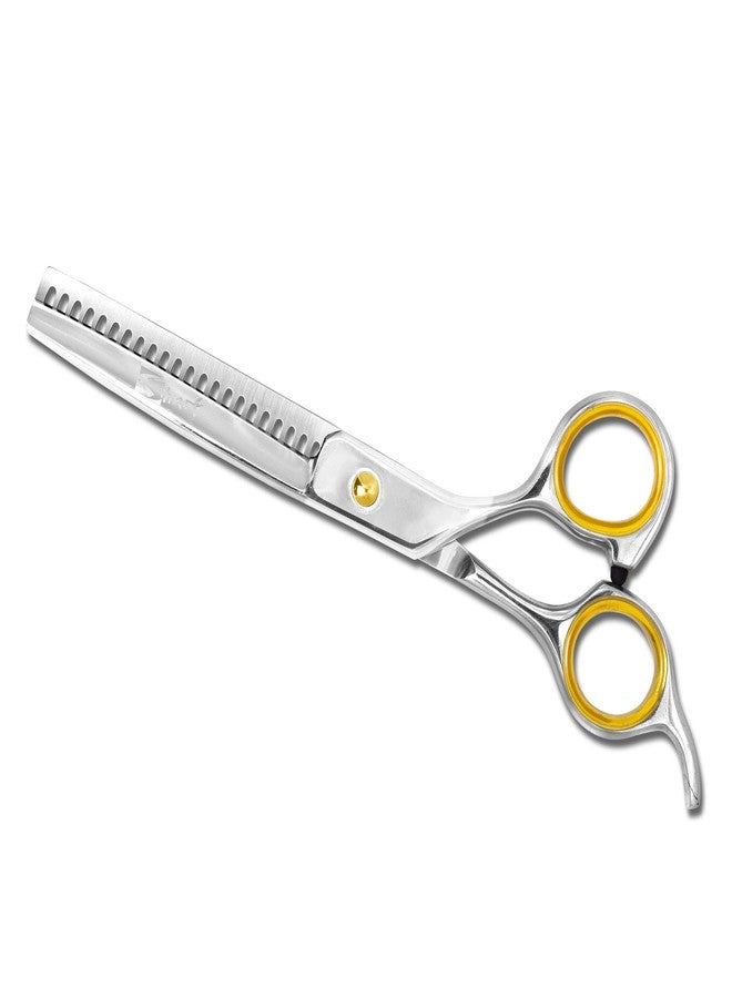 Sharf Professional Thinning Shears: Sharp 440C Japanese Steel Chunkers, 6.5" 22-Teeth Gold Touch Dog Grooming Scissors with Easy Grip Handles - Image 4