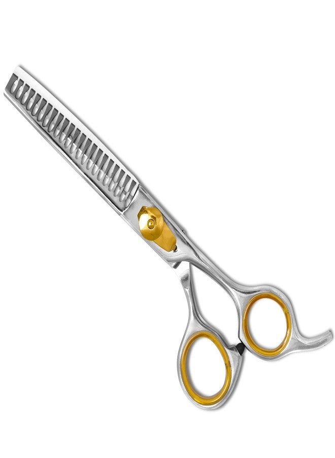 Sharf Professional Thinning Shears: Sharp 440C Japanese Steel Chunkers, 6.5" 22-Teeth Gold Touch Dog Grooming Scissors with Easy Grip Handles - Image 1