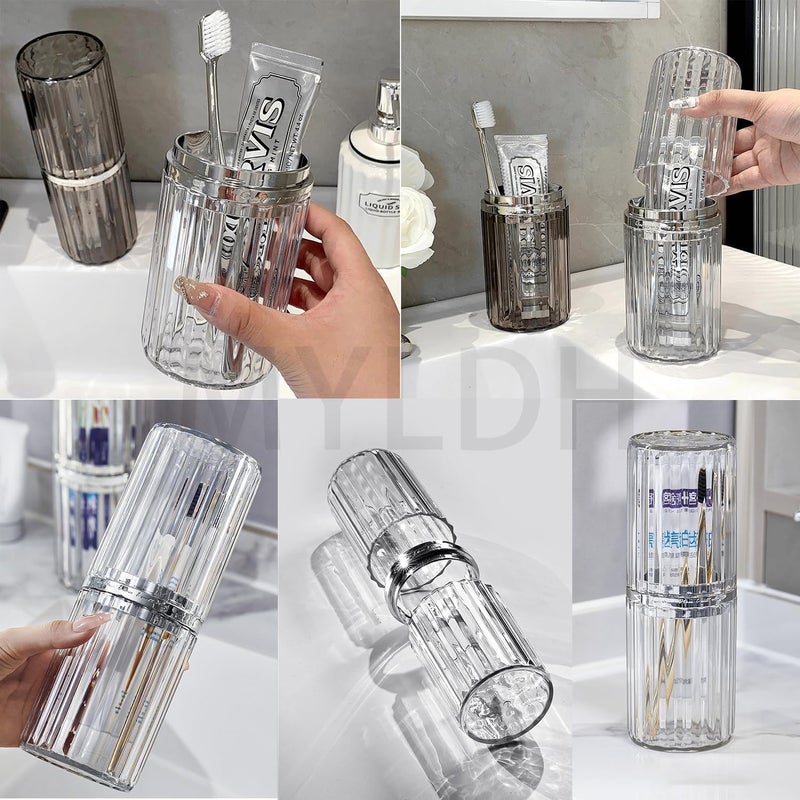 MYLDH Toothbrush Travel Case Portable Travel Toothbrush Holder, Large Travel Toothbrush Cup, Travel Toothpaste Container for School, Camping, Business Trip Bathroom - Image 3