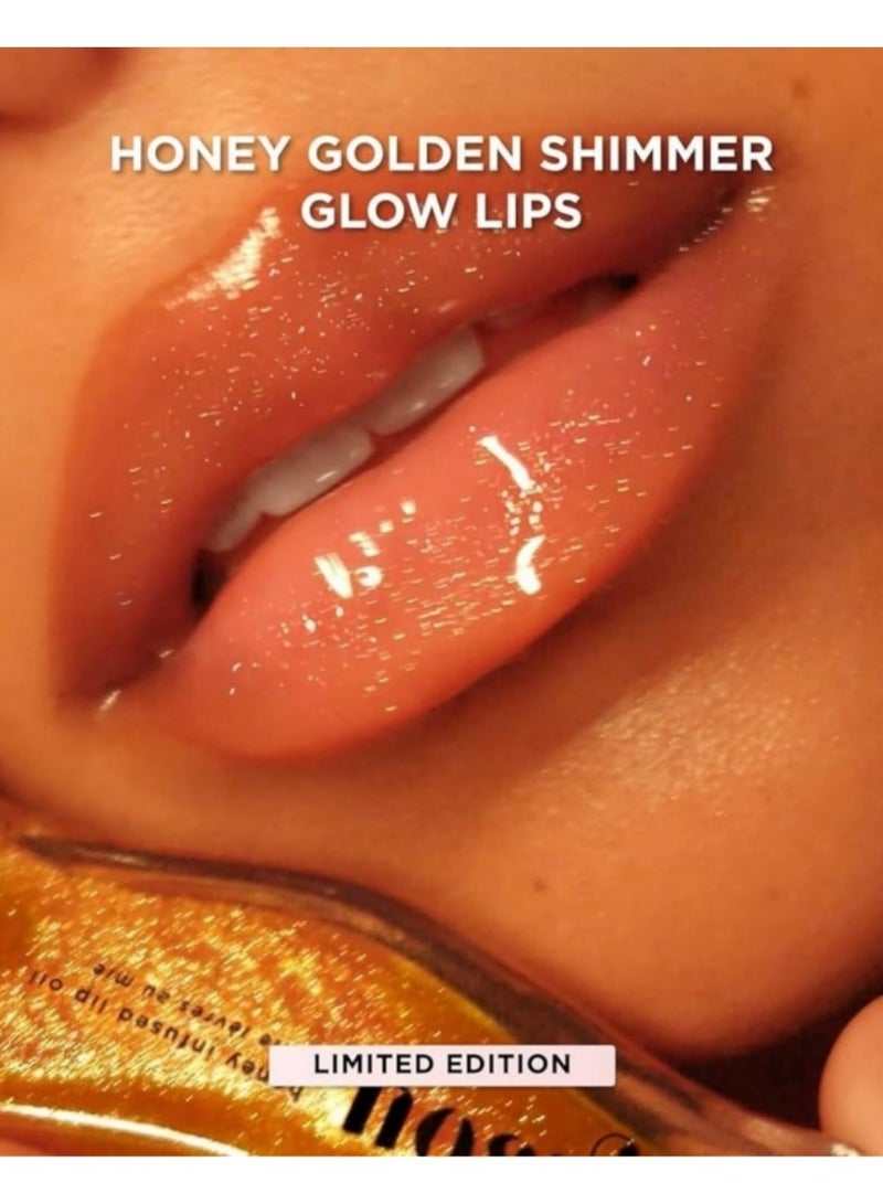 Gisou Golden Shimmer Glow Honey Infused Lip Oil - Hydrating, Nourishing, and Naturally Enhancing Formula for Luxurious Lips - Image 4