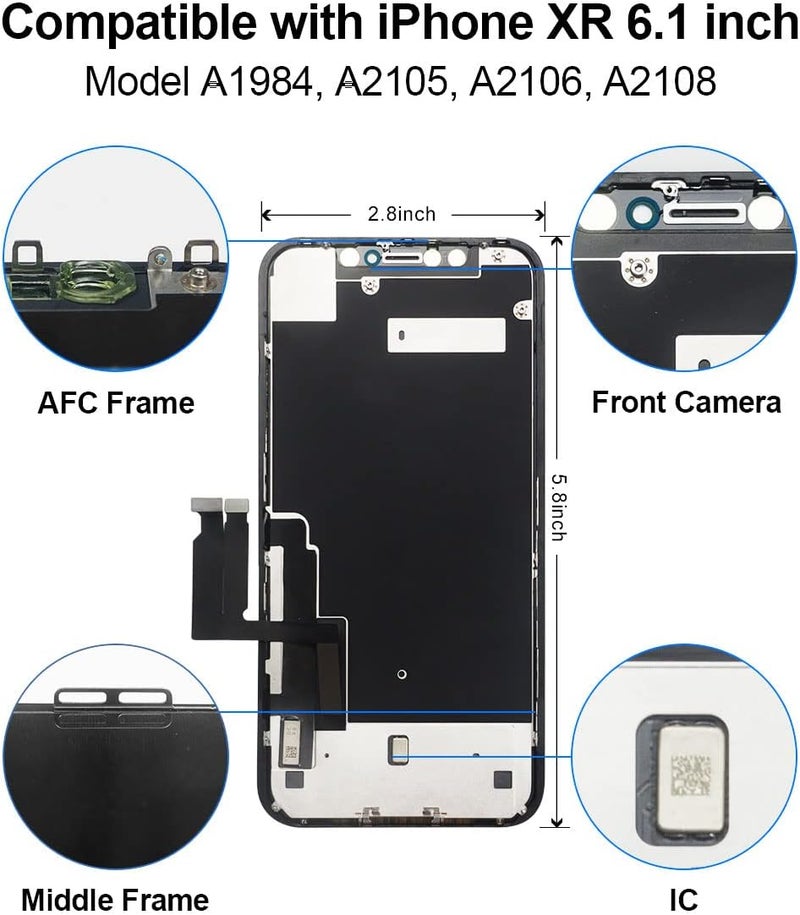 EFAITHFIX iPhone XR LCD Screen Replacement Kit with Repair Tools and Tempered Glass - Image 3