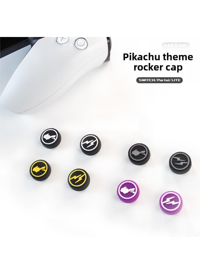 Generic Suitable For Playstation Portal Rocker Cap Pikachu Silicone Non-slip Gaming Rocker Protective Cap-Product Color:Black And Yellow Pikachu  - Image 2
