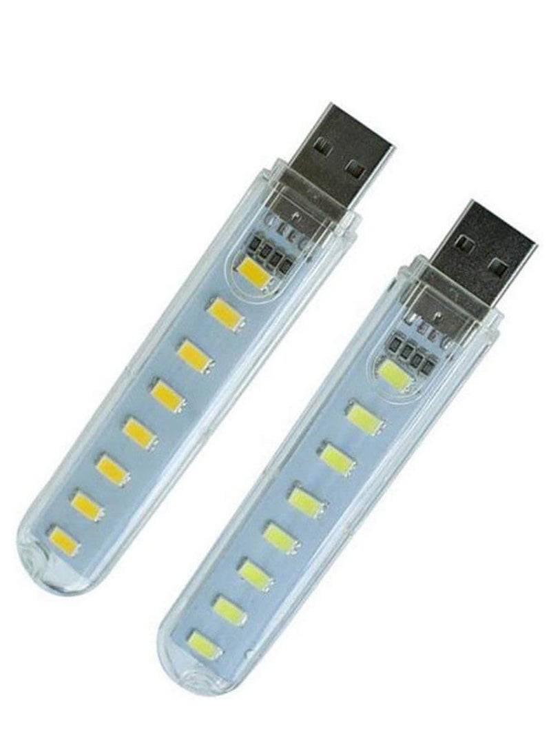USB LED Stick Light, Bulb Color, USB LED Stick, LED Light, USB Lamp, 8 LED USB Powered Mini Reading Lamp Clear/Yellow for Desktop, Laptop, PC - Image 2