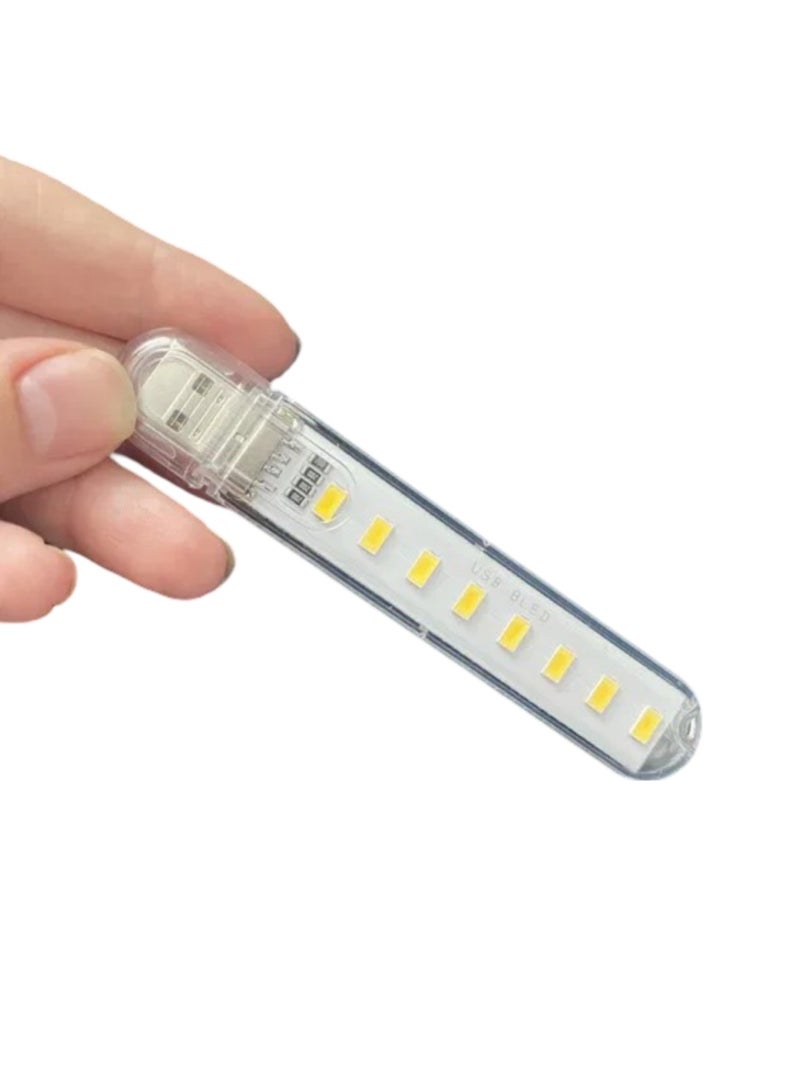 USB LED Stick Light, Bulb Color, USB LED Stick, LED Light, USB Lamp, 8 LED USB Powered Mini Reading Lamp Clear/Yellow for Desktop, Laptop, PC - Image 5