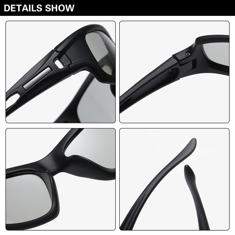 YIMI Polarized Photochromic Driving z87 Sunglasses For Men Women Day and Night safety glasses (Photochromic/Black lens) - Image 4