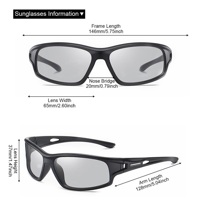 YIMI Polarized Photochromic Driving z87 Sunglasses For Men Women Day and Night safety glasses (Photochromic/Black lens) - Image 5
