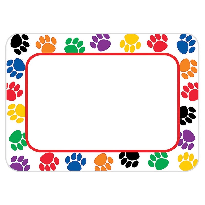 Teacher Created Resources Colorful Paw Prints Name Tags 5168 - Image 2