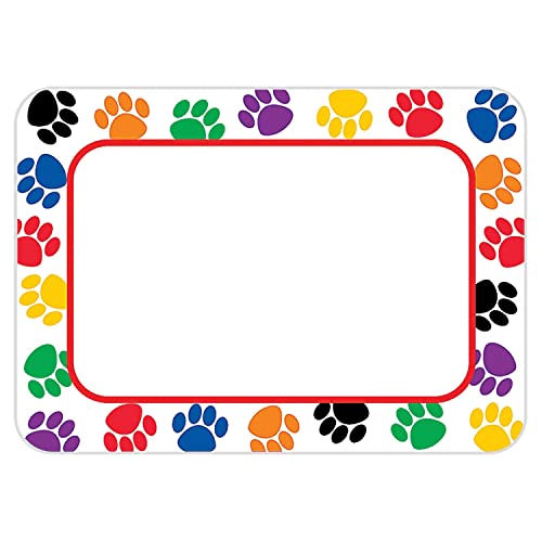 Teacher Created Resources Colorful Paw Prints Name Tags 5168 - Image 1