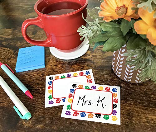Teacher Created Resources Colorful Paw Prints Name Tags 5168 - Image 3