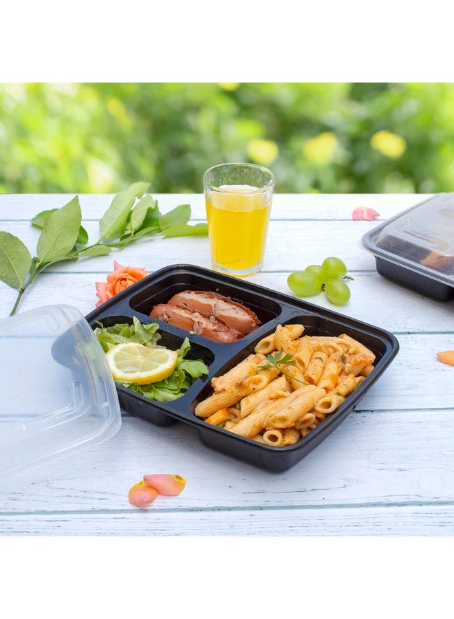 Comfy Package [24 oz - 50 Count 3 Compartment Meal Prep Containers Reusable - Microwaveable, Dishwasher and Freezer Safe, BPA-Free, Portion Control and Convenience Food Storage with Lids, Stackable - Image 3