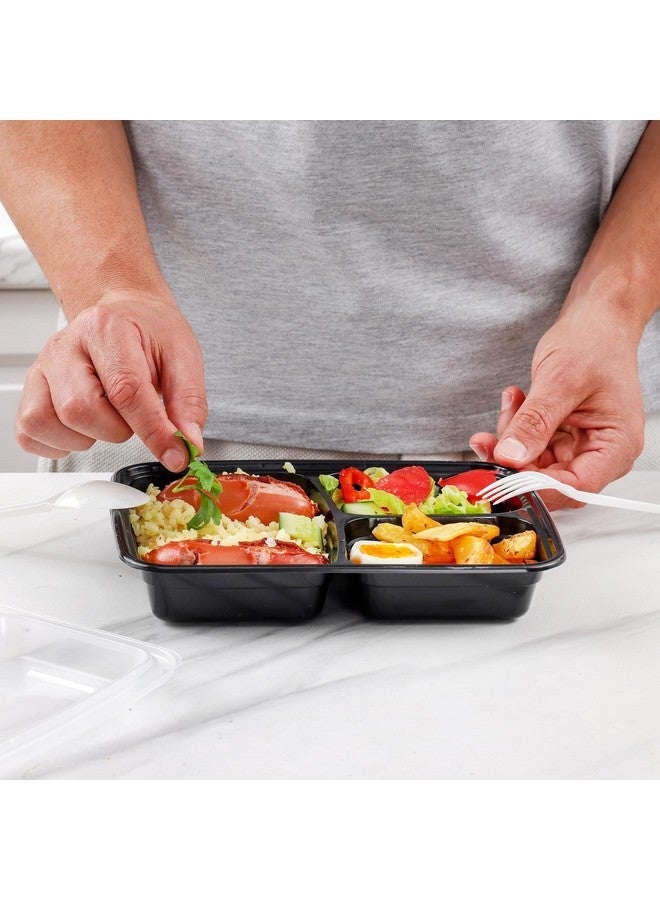 Comfy Package [24 oz - 50 Count 3 Compartment Meal Prep Containers Reusable - Microwaveable, Dishwasher and Freezer Safe, BPA-Free, Portion Control and Convenience Food Storage with Lids, Stackable - Image 5